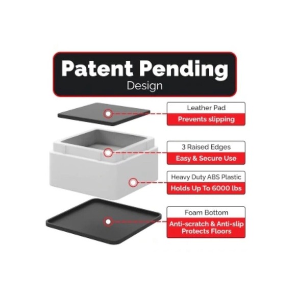 Bed Risers - Square, 2 Inch Lift, Heavy Duty, 8 Pack, Up to 10000lbs -Iprimio - Picture 1 of 6